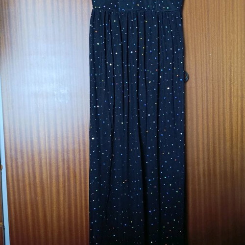 Shein black dress new, tulle straps with rhinestones