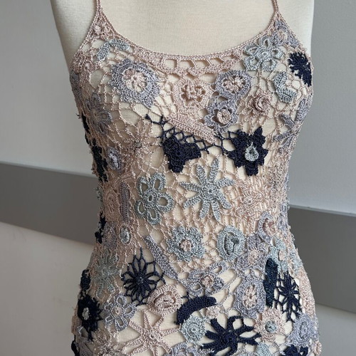 Oltre knitted top like new, size S/M, pastel floral design