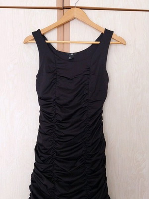 Mini dress H&M black, tight, size Small, like new
