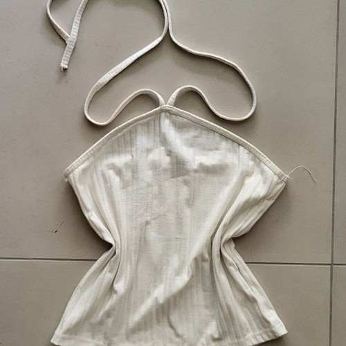 Stradivarius backless summer top white like new