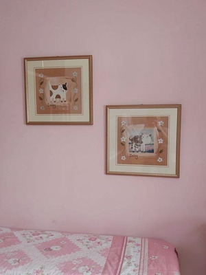 Σετ καδράκια Happy Cows σαν καινούργιο, 25x25 εκ, ξύλο