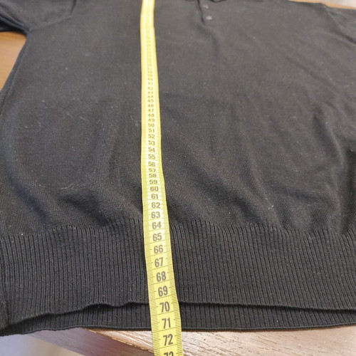 Brian Scott knitted polo sweater medium black like new