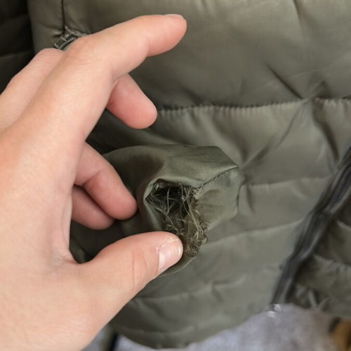 Khaki jacket with hood Morena Spain used, nylon