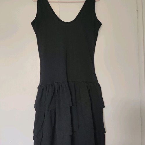 Black cotton dress medium with open back used