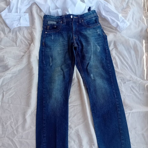Boys' Set White Shirt Benito and Jeans Like New, Age 12