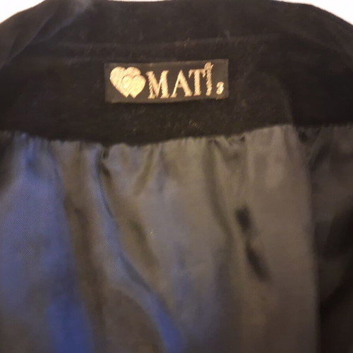 Velvet Mat Fashion Jacket with Gold Buttons and Pendant, Like New