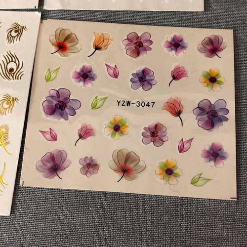 Water Nail Stickers Set of 4 New Full Nail