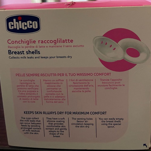 Chicco breast milk collection shells new, pack of 2