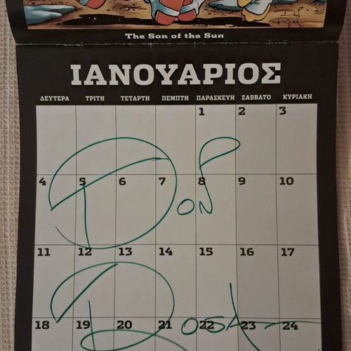 Disney calendars like new, set of three signed by Don Rosa