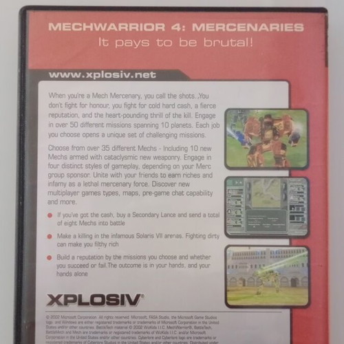 MechWarrior 4: Mercenaries PC game used without manual