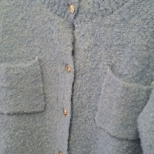 Mango women's tweed jacket cardigan XL new blue