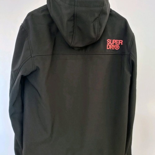 Superdry Men's Hooded Soft Shell Trekker Jacket Black L New