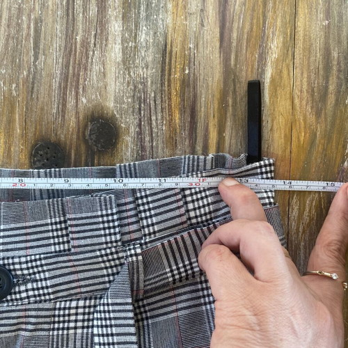 The Παντελόνι Cigarette high-waisted plaid pants with belt size S like new