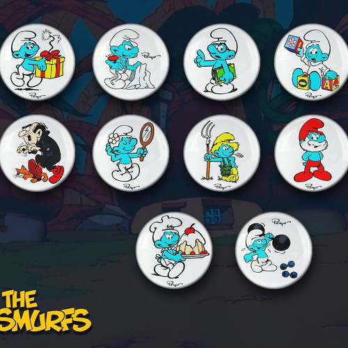 Smurfs Pin Set Classic 1984 Edition, 10 Pieces, New