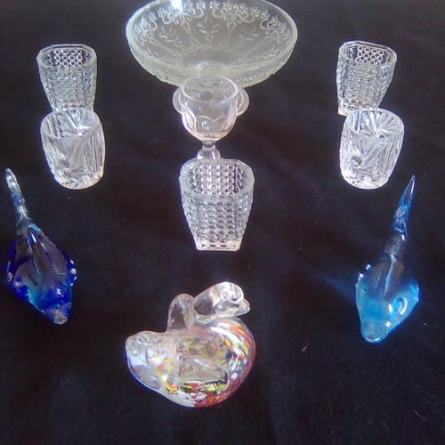 Glass decorative items like new, set of 10 pieces