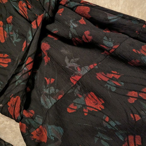 Anonyme maxi dress Italian medium black with red and green floral like new