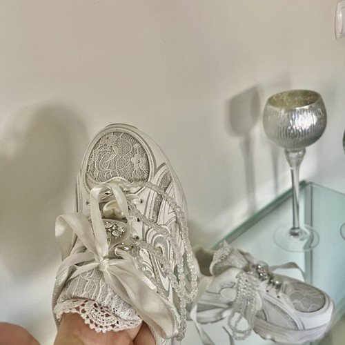 Wedding sneakers like new, white, sizes 36-37
