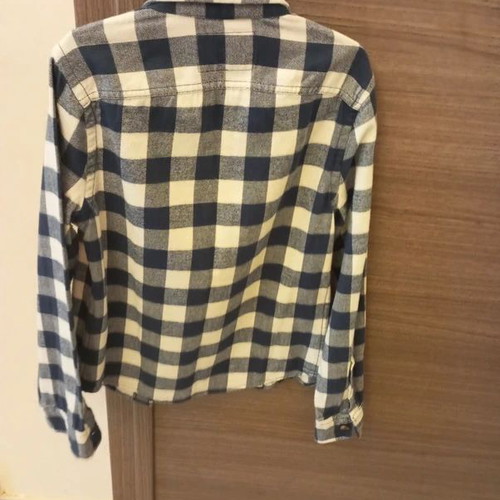 Abercrombie flannel shirt for boys S like new, blue and white