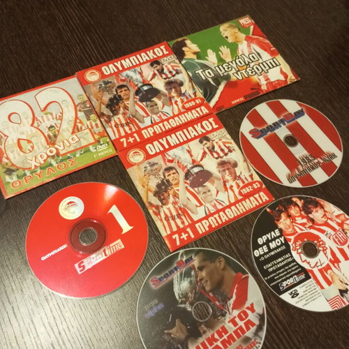 Olympiakos 8 DVDs and VCDs used