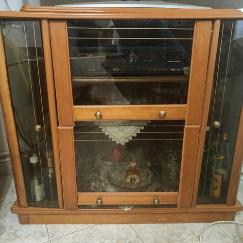 Vintage display cabinet like new with rotating TV stand