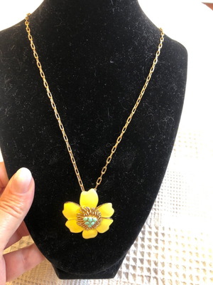 J Crew yellow flower chain necklace like new