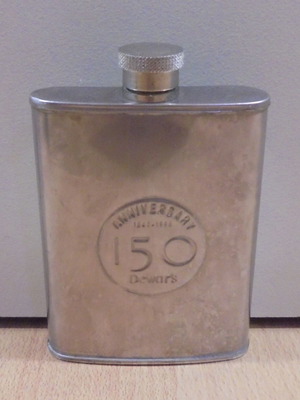 Dewar's Scotch Whisky επετειακό μεταλλικό φλασκί 150 ετών μεταχειρισμένο