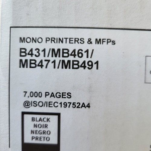 Oki toner for B431/MB461/471/491, new