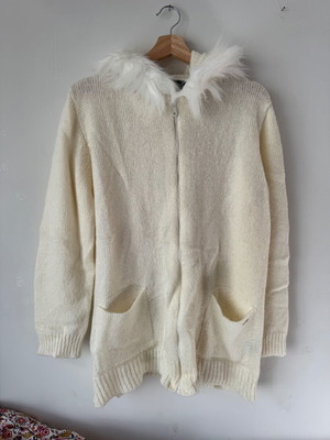 Aggel knit hoodie jacket new, size XL, beige