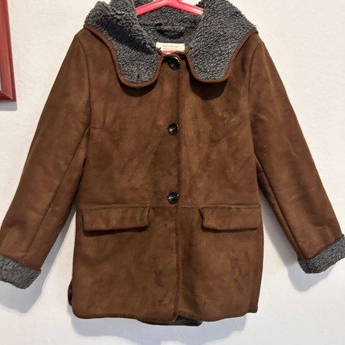 Zara Girls suede kids jacket 7-8 years 128cm, brown