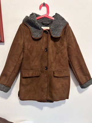 Zara Girls suede kids jacket 7-8 years 128cm, brown