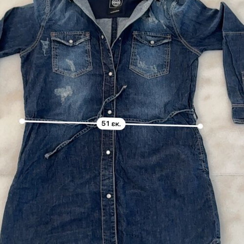 Denim midi dress size large New Look like new, blue