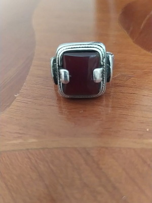 Silver ring archaic style with agate stone, like new
