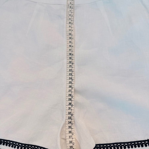 Aggel Knitwear Linen Shorts 100% New, High Waist, Black and White