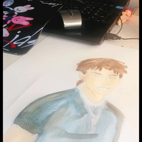 Fan art sketch of Hyunjin from Stray Kids new, handmade