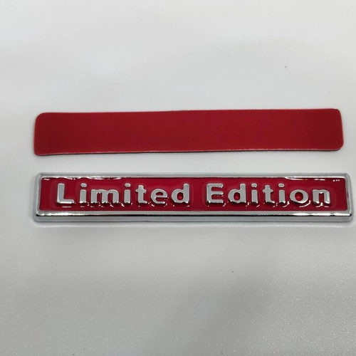 Metal Limited Edition Car Badge like new, red chrome finish