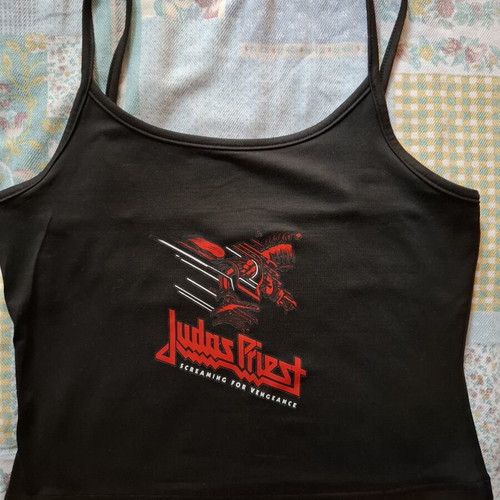 Judas Priest rock crop top t shirt like new, black, size S