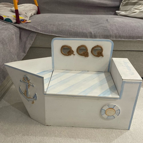 Wooden ship used, suitable for baptism box