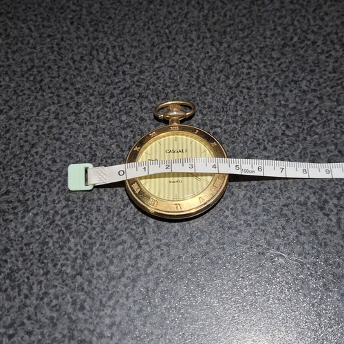 Vintage Cassali Quartz Pocket Watch used, gold tone, retro style