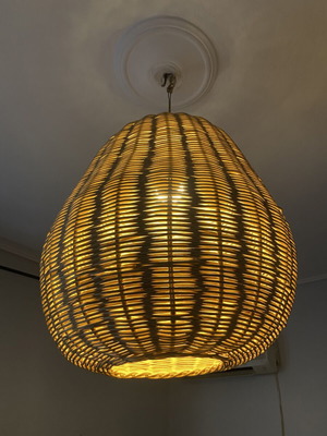 Bamboo Ceiling Light like new, large handmade quality