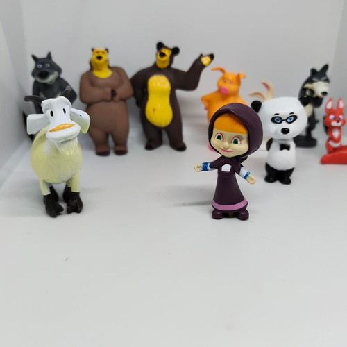 Masha and the Bear collectible figure set like new, 10 pieces