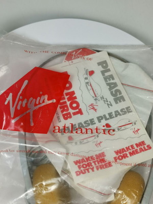 Vintage Virgin airline headphones used