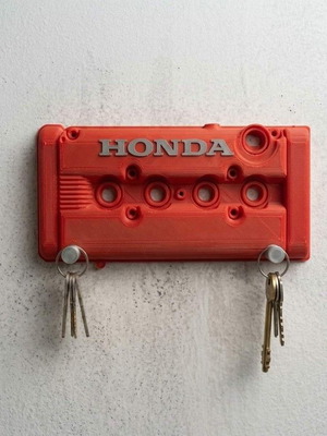 Honda επιτοίχια βάση κλειδιών εμπνευσμένη από κινητήρα σε κόκκινο