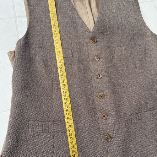 Luciano Barbera men's 3-piece suit, brown herringbone