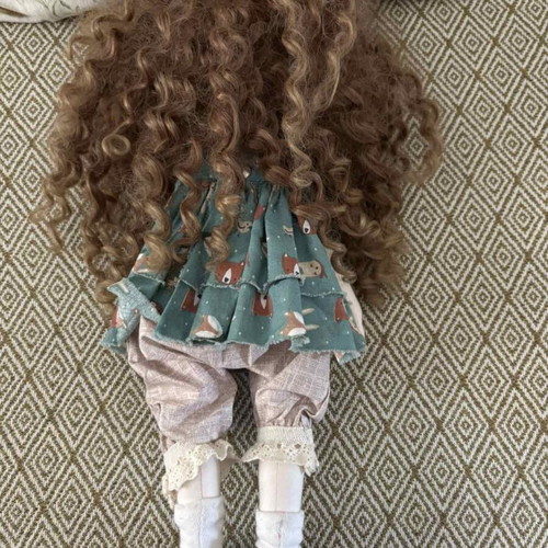Handmade Fabric Doll like new, art doll with detailed dress