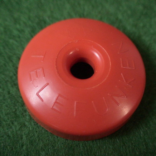 Telefunken 45 RPM 7" record adapter used, red color