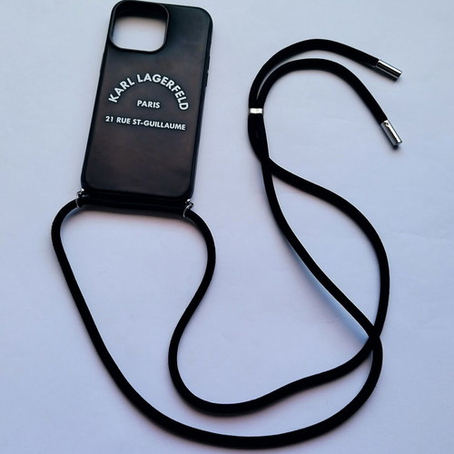 Karl Lagerfeld iPhone 14 Pro Max back cover case black rubber new