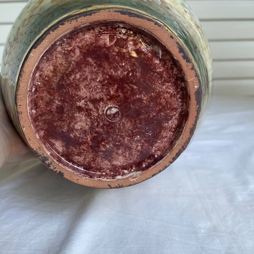 Italian porcelain vase antique used, hand-painted