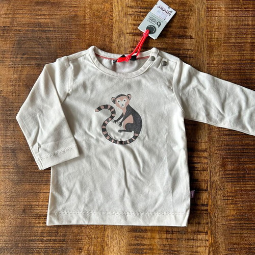 Babyface Ivory Monkey Long Sleeve Shirt, Size 62