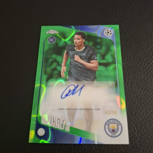 Divine Mukasa 2025-26 Topps Chrome UEFA Club Competitions Green Refractor Autograph RC 43/99