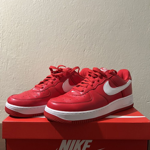 Nike Air Force 1 Low Retro sneakers, red and white, size 44